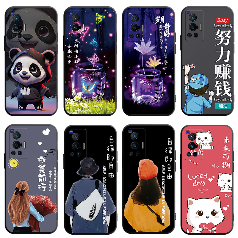 适用于曲屏版vivox70pro手机壳卡通x70 pro保护套vivo v2134a硅胶vox70p 5g全包viv0x70Por外套vovix软x70pr0