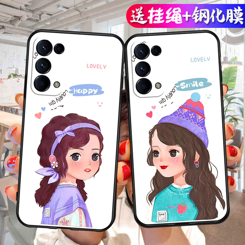 OPPOReno5Pro手机壳女PDSM00网红硅胶保护壳OPPO中国风简约彩绘PDST00防摔外壳PDSMOO卡通小众情侣新款PDSTOO