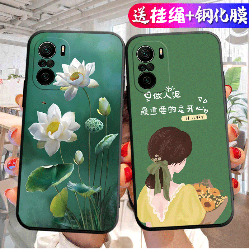 适用红米K40Pro十手机壳小米RedmiK40Por+新款液态硅胶全包防摔保护P套K4OPro加Red米Redmi钢化膜Pr0女男外壳