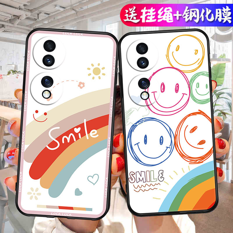 适用华为荣耀70手机壳Honor7O保护套H0N0R70新款曲面屏专用外壳hon0r70卡通X70七零七十全包防摔硅胶男女