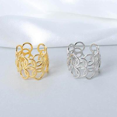 Cross-border circle ring female personality ins open exagger