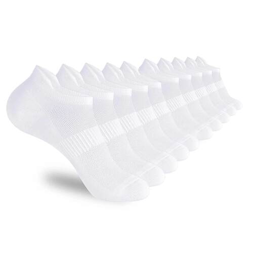 5/10 pairs of ankle sports running socks white soft thin low