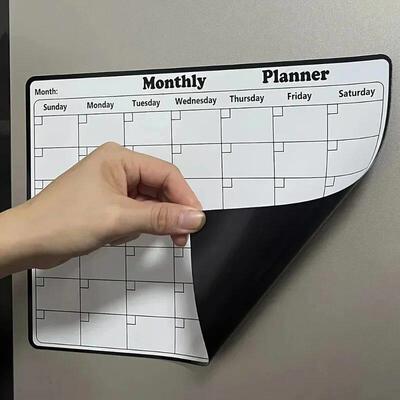 Magnetic Fridge Dry-Erase Calendar - Monthly Planner Whitebo