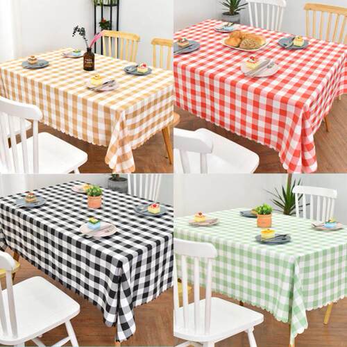 checkered tablecloth rectangular square table picnic cloth
