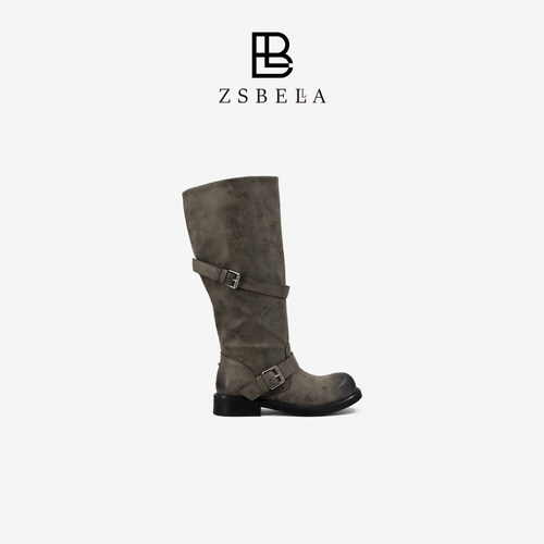 ZSBELLA钟爱骑士靴3.5cm跟高软底不磨脚百搭显瘦