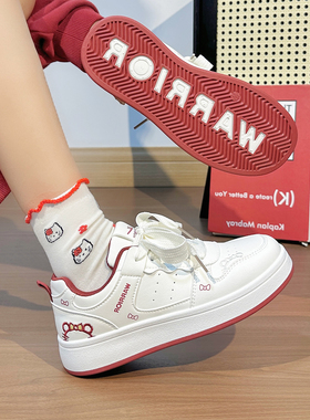 回力女鞋2026新款秋季可爱KT猫刺绣小白鞋女韩系百搭学生休闲板鞋