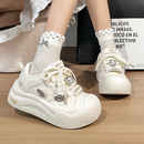 回力猫咪小鱼丑萌鞋大头厚底鞋子女面包鞋户外小白鞋秋冬运动板鞋