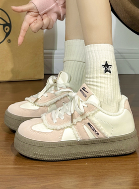 回力加绒德训女鞋2025新款冬季保暖二棉鞋女ins潮小众爆款板鞋女