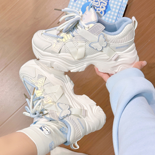 回力蝴蝶运动鞋女2026春季新款网面增高休闲鞋ins潮高颜值老爹鞋