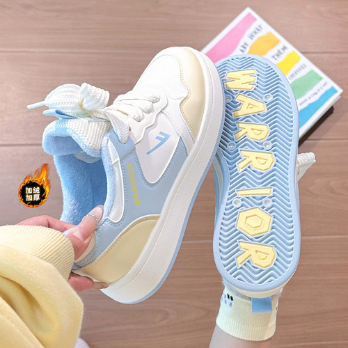 回力冬季加绒小白鞋女2025新款