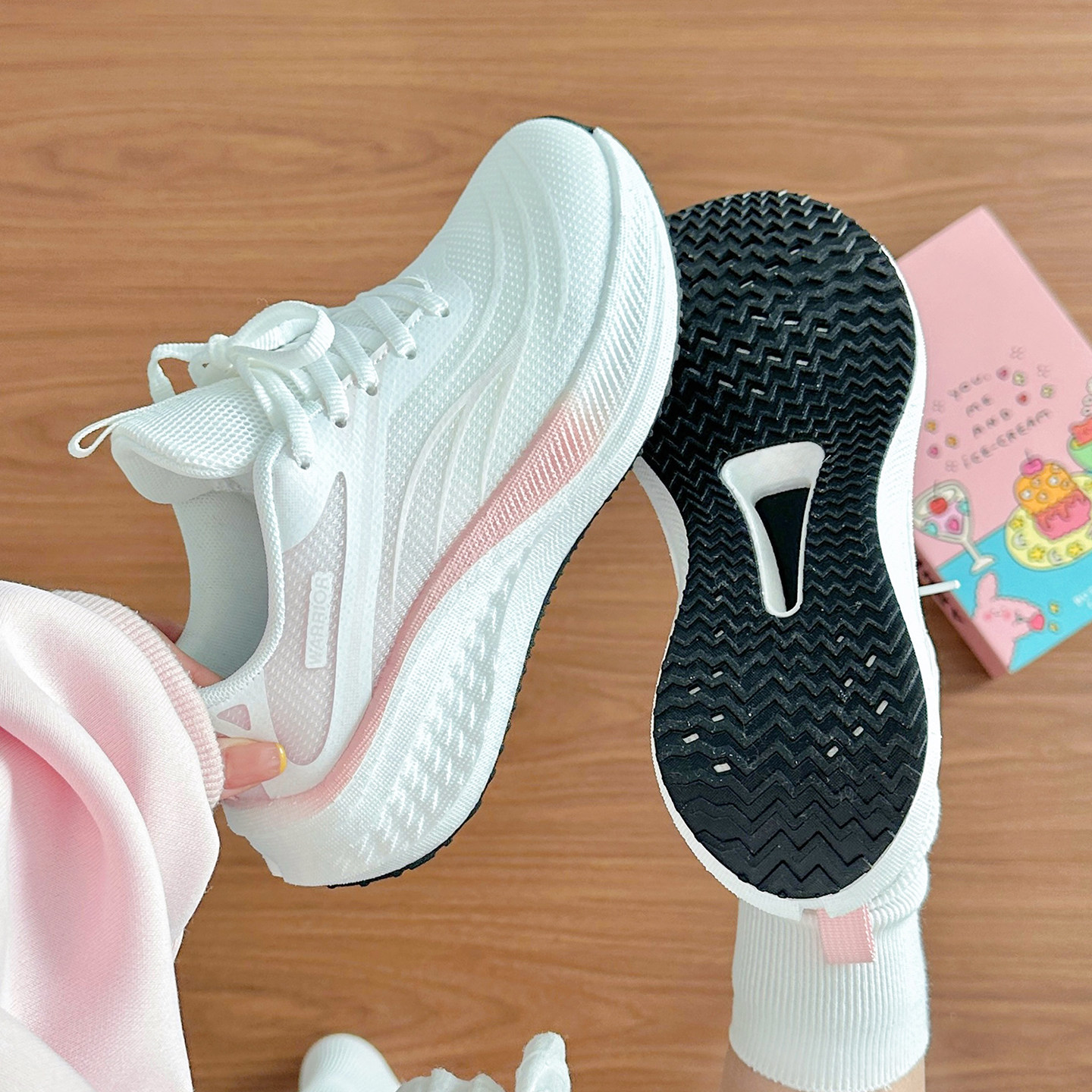 回力中考体育军训鞋学生运动鞋女款2026新款春夏网面透气跑步鞋子