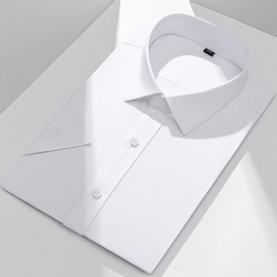 男装竹纤维弹力免烫抗皱短袖衬衫