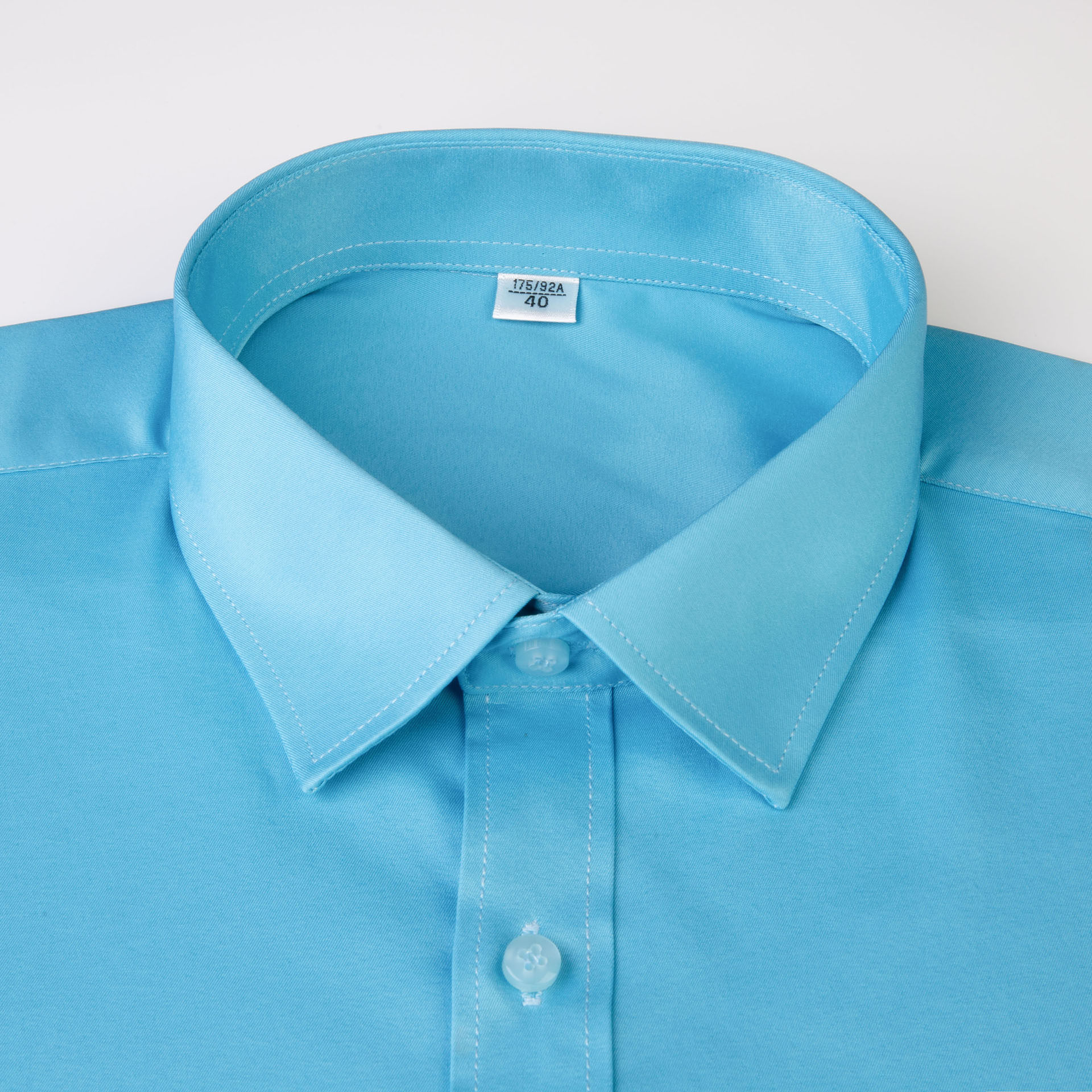 男士弹力免烫青绿色工装工作衬衫