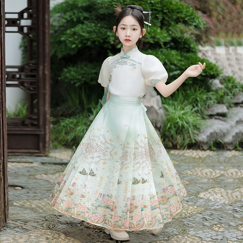 Ханьфу, юбка, детский летний комплект, китайский стиль