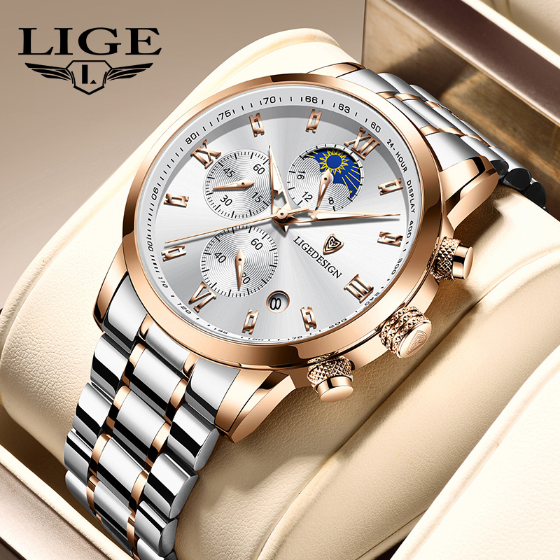 大表盘潮流男士小三针日历石英表