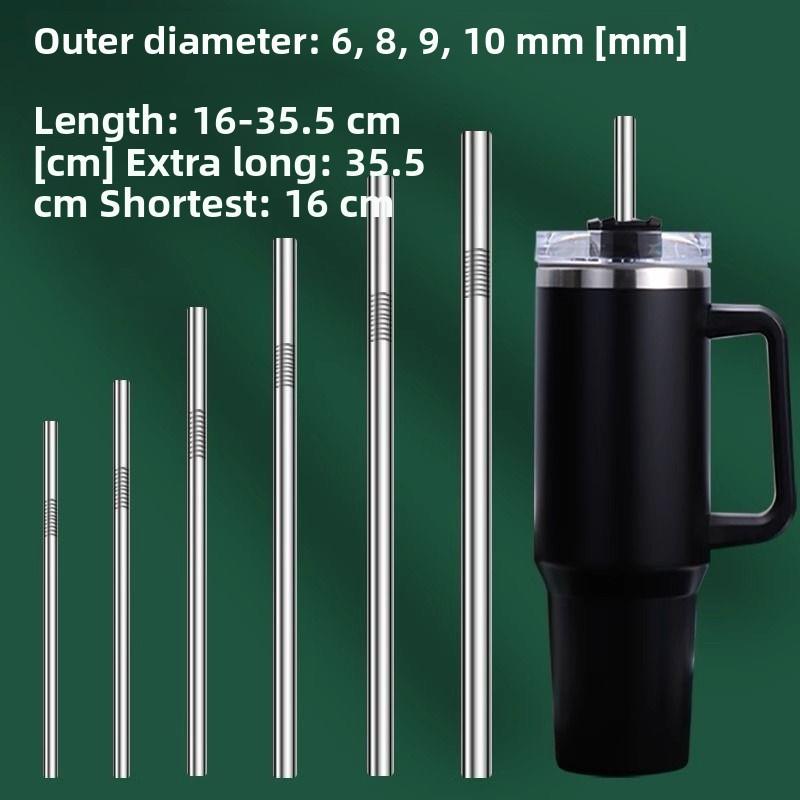 加长不锈钢吸管食品级304巨无霸汽车杯替换配件金属铁超长短款216