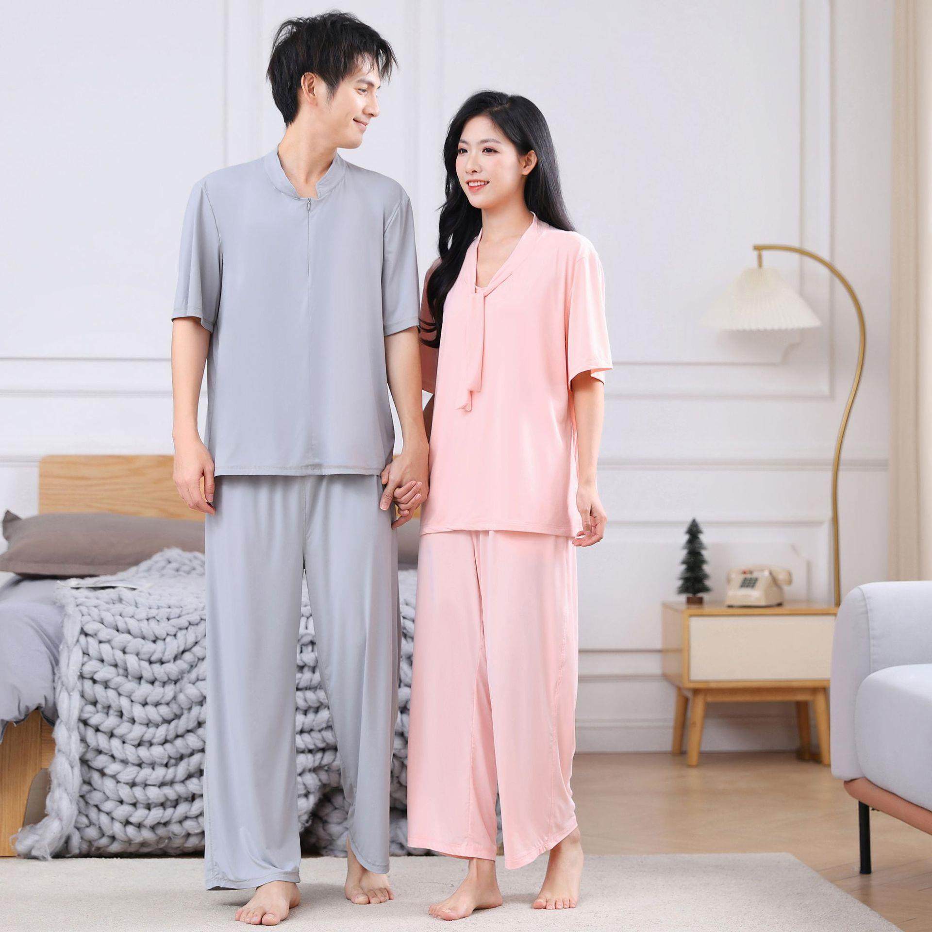 新款汗蒸服女曲水兰亭浴服冰凉丝云丝睡衣桑拿按摩服男士足浴洗浴
