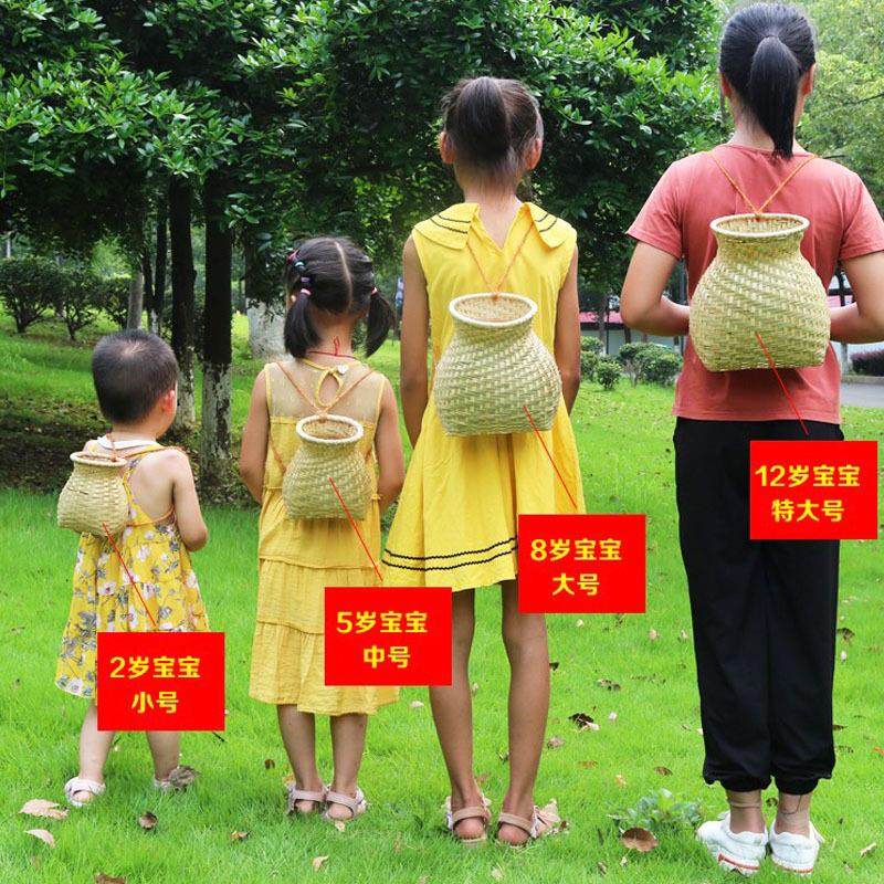 手工竹编垂钓鱼篓采摘篓黄鳝篓仿旧虾笼舞台道具竹篓竹筐新款包邮