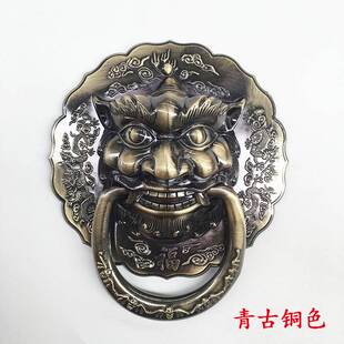 老式大门虎头门环不锈钢钛金狮头兽头农村大铁门木门拉环俯首