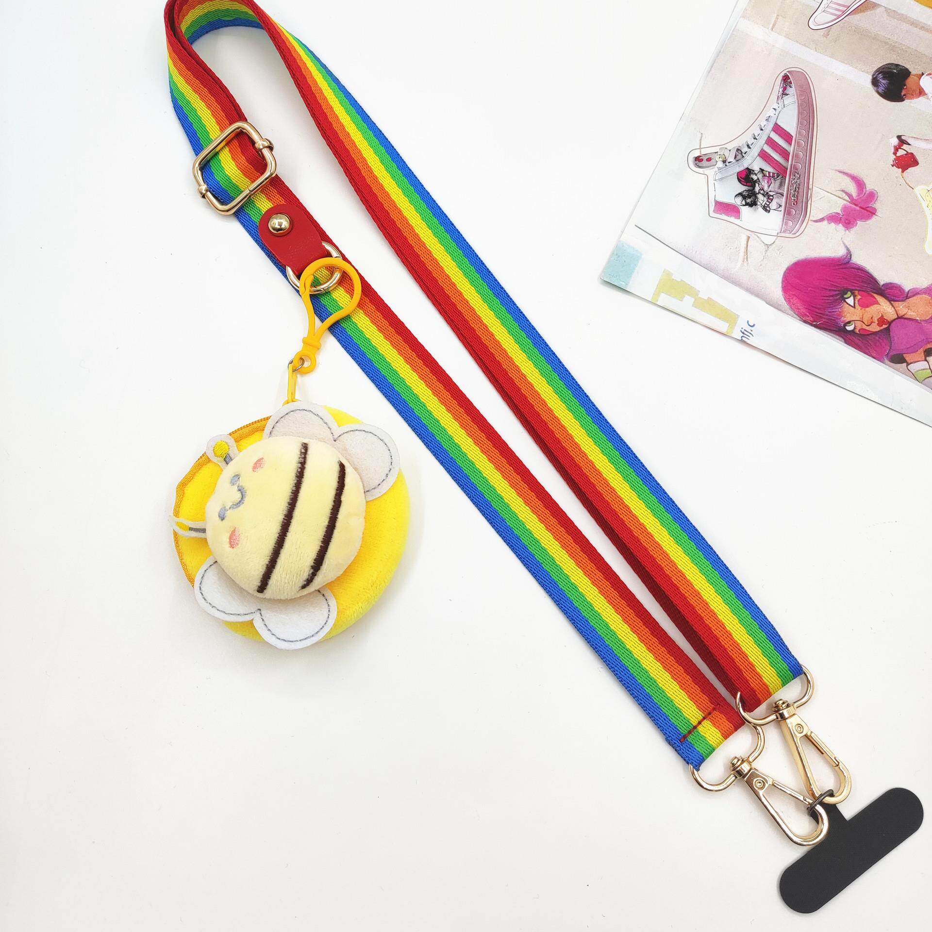 卡通熊猫手机挂绳斜挎可背挂脖挂链挂件背带吊绳防丢失宽版挂包门禁卡卡套带子高级感可爱手机壳套女高端夹片