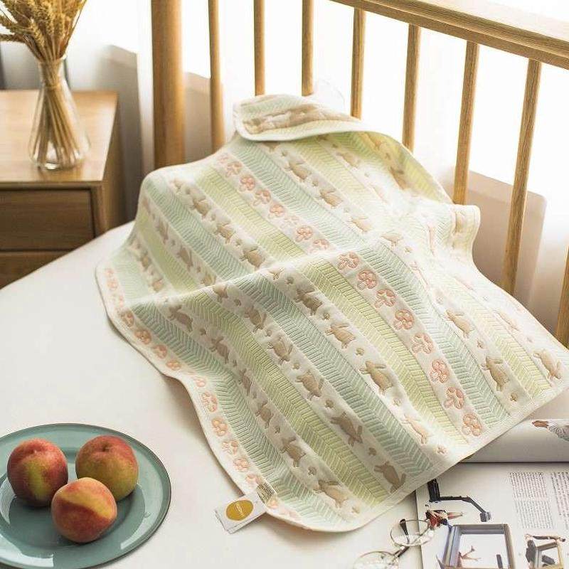 雅赞纯棉六层纱布软席配套枕巾枕套新生儿宝宝床单亲肤透气吸汗