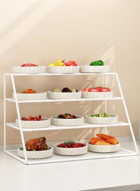 厨房备菜置物架多功能配菜盘碗碟收纳架家用炒菜火锅多层放菜架子