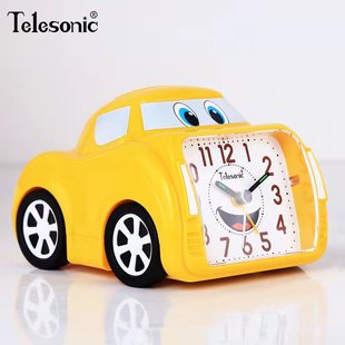 汽车卡通多功能数字静音夜光语音学生儿童床头天王星飞机闹钟铃表