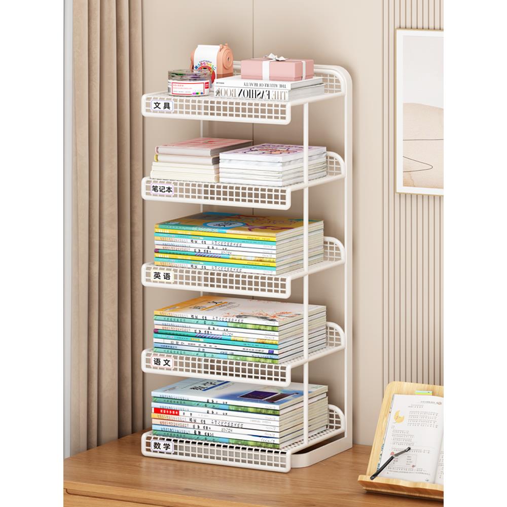 学科分类置物架学生书桌书本收纳架桌面书架立式多层书立架子a4文件收纳整理盒办公文具用品大全文件柜分层架