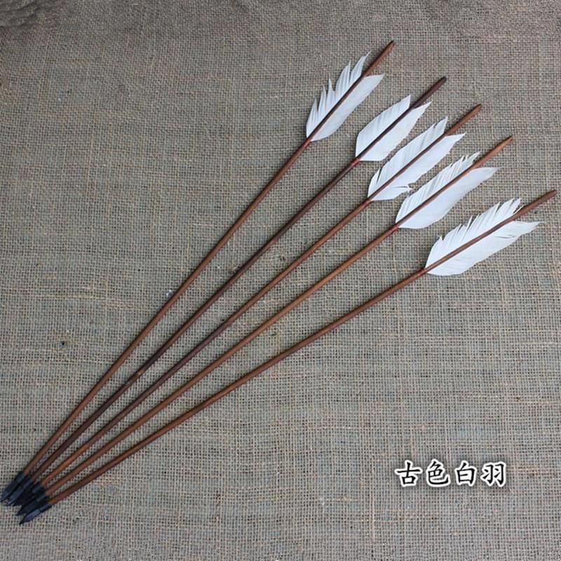 草船借箭桦木箭杆真羽毛仿古室内装修装饰影视活动道具投壶箭83cm