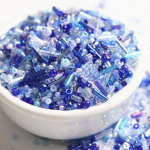 手工diy玻璃米珠手工串珠混色