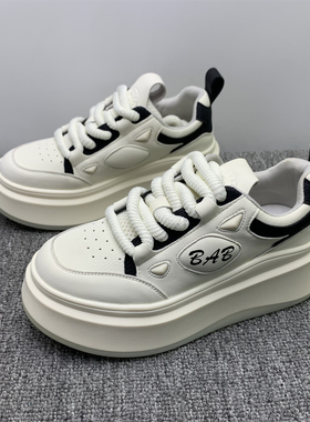 断码处理35码厚底增高小白鞋女2025秋冬新款百搭小个子运动板鞋女