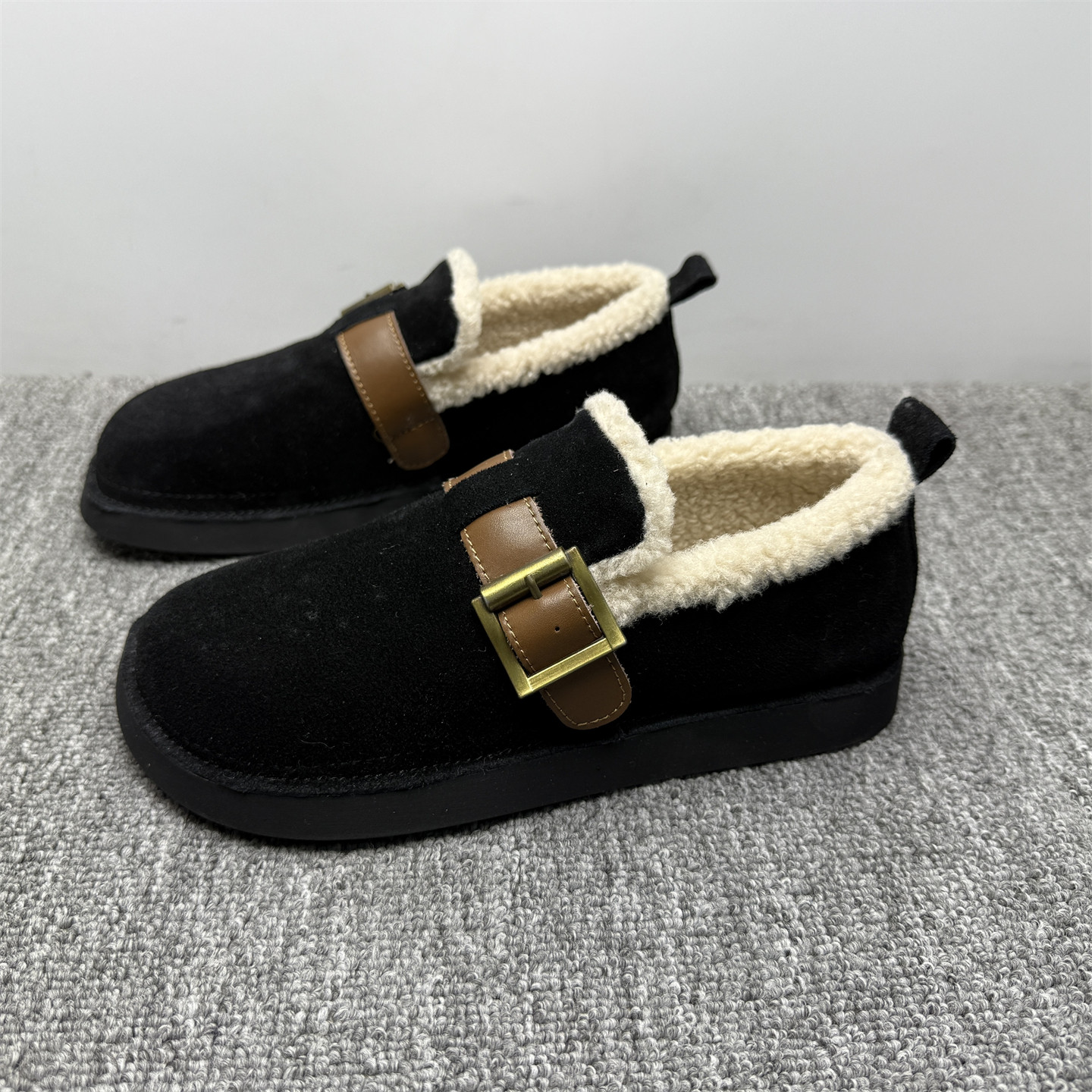 撤柜断码处理加绒真皮博肯鞋女2025冬季新款平底保暖一脚瞪毛毛鞋,女鞋,勃肯鞋/软木鞋,淘宝优惠券,粉丝福利购,淘宝优惠卷