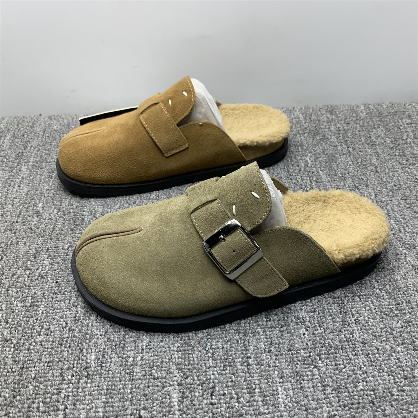 撤柜处理真皮加绒包头博肯鞋女2025冬季新款复古懒人外穿毛毛半托,女鞋,勃肯鞋/软木鞋,淘宝优惠券,粉丝福利购,淘宝优惠卷