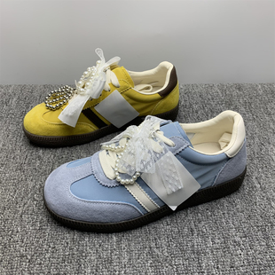 蝴蝶结仙女风软底休闲阿甘鞋 专柜处理真皮芭蕾风德迅鞋 女2026新款