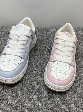 断码处理网面透气运动鞋女2025夏季新款平底韩版系带学生休闲板鞋