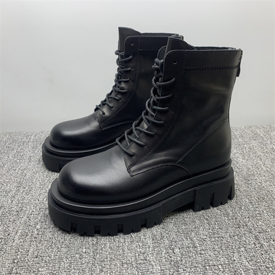 品牌撤柜39码断码头层牛皮厚底马丁靴女2025新款英伦风真皮女单靴