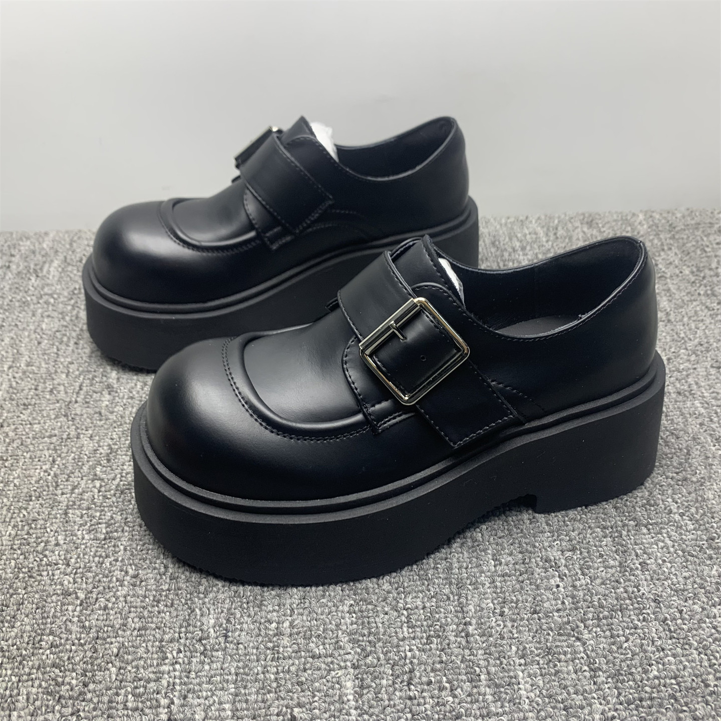 撤柜处理35码英伦风厚底乐福鞋女黑色搭扣小皮鞋圆头一脚瞪女单鞋,女鞋,乐福鞋（豆豆鞋）,淘宝优惠券,粉丝福利购,淘宝优惠卷