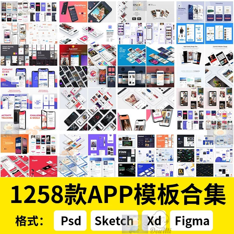 全套UI设计作品集APP界面模板毕业设计面试展示psd figma素材P746图片