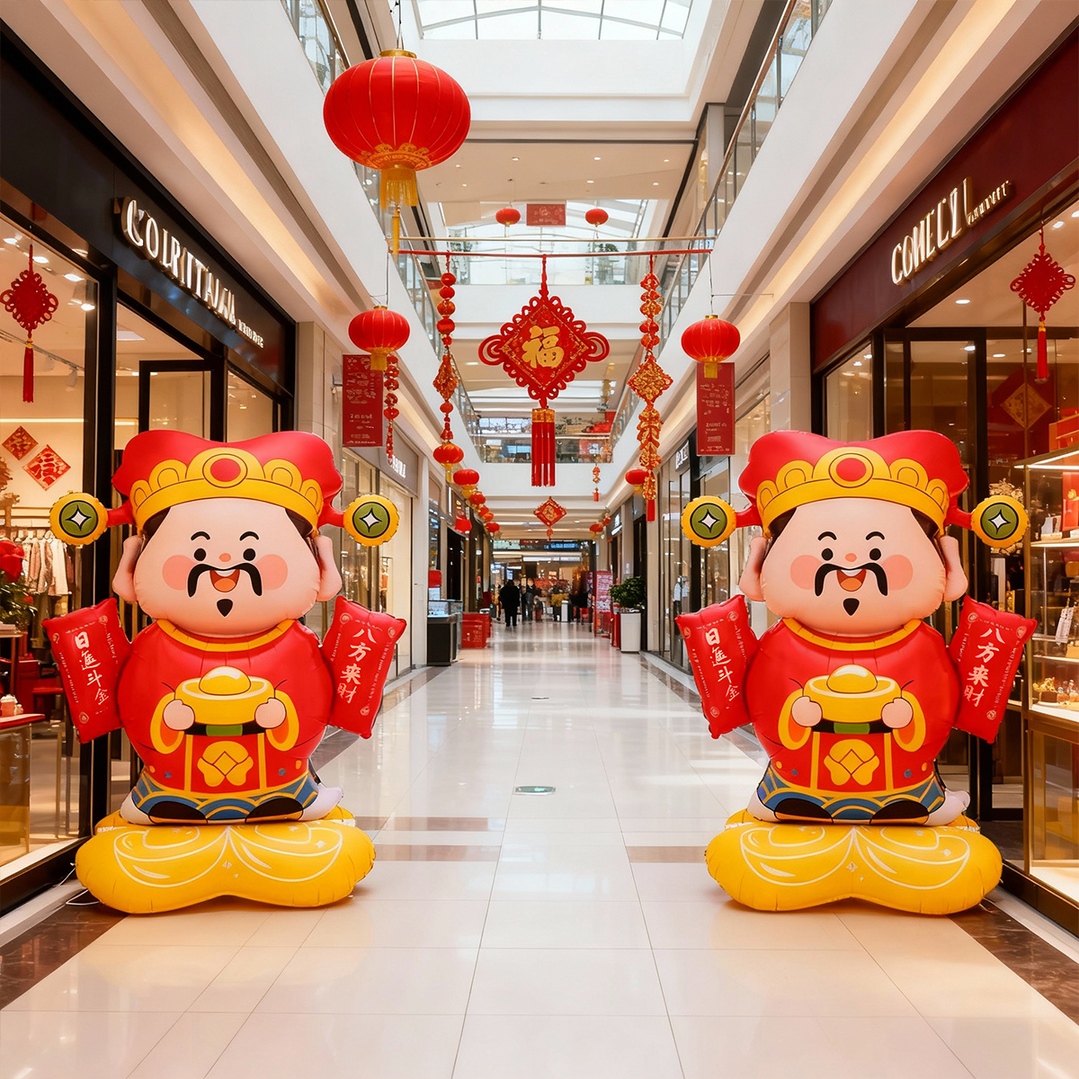 2026新年元旦大号立体财神气球春节商场店铺活动装饰布置汽球跨年