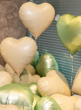 绿色铝膜气球心形生日快乐派对装饰场景布置开业学校开学活动汽球