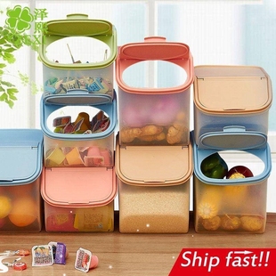 rice bottle pot cover food plastic storage container box can
