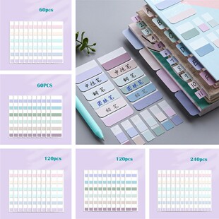 10 Sheets Sticky Index Tabs, Writable File Tabs Flags Morand