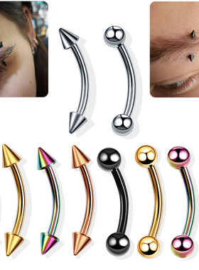 1PC G23 Titanium Eyebrow Banana Piercing Ring Curved Barbell