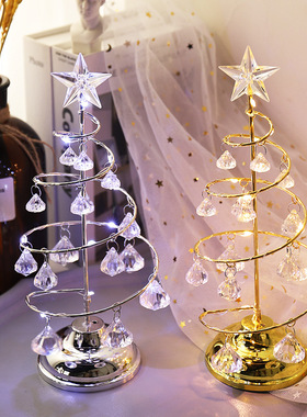 LED luminous crystal Christmas tree decoration night light