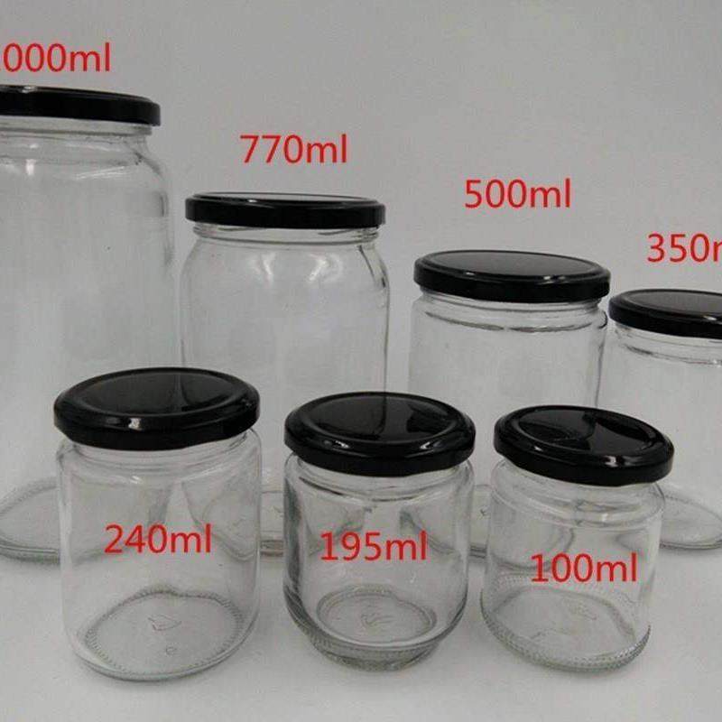Circular glass jar pickles bottles jam jars of honey bottle