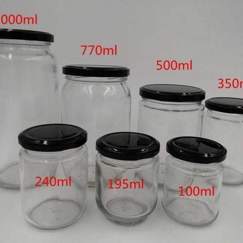 Circular glass jar pickles bottles jam jars of honey bottle