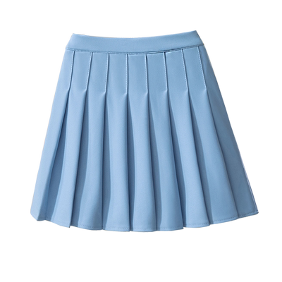 三述短裙百褶裙甜辣蓝色西装