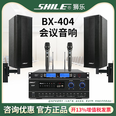 狮乐AV108+BX404+SH28功放壁挂音箱无线话筒店面商超企业会议套装