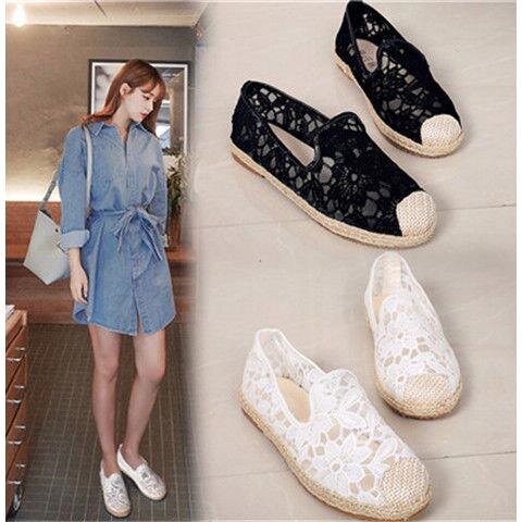 【罗玛日记】2019舒适百搭春镂空渔夫鞋单鞋女平底鞋女凉鞋