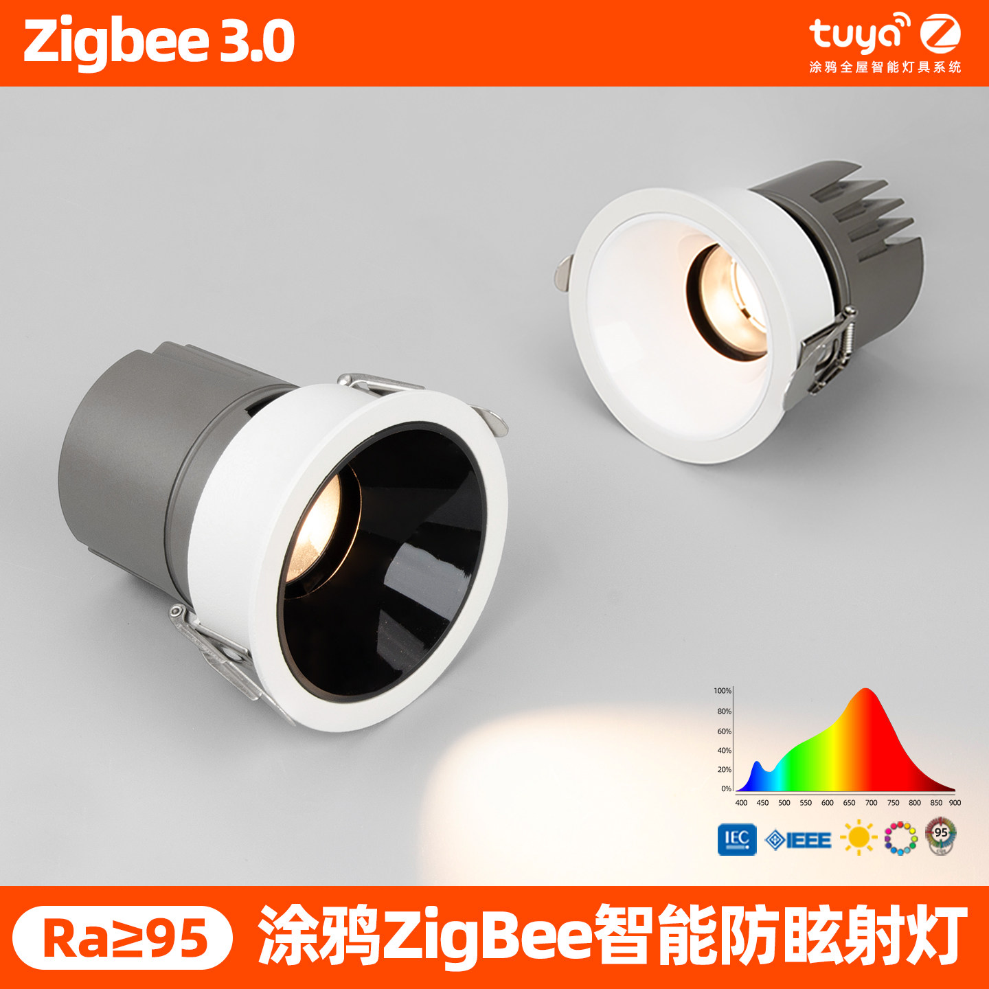 涂鸦ZigBee3.0智能射灯深杯防眩天花灯见光不见灯led小山丘筒射灯